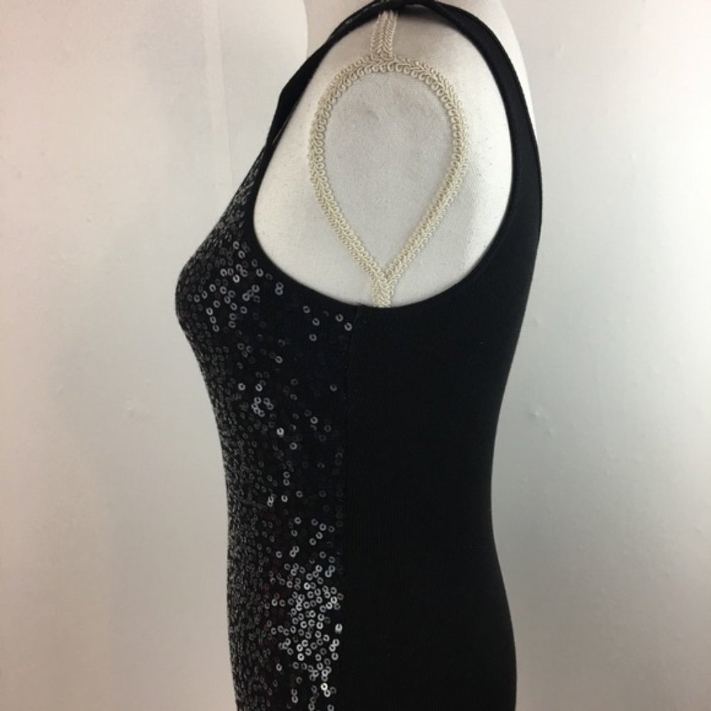 Express Black Sequin Tank Top Medium - image 2